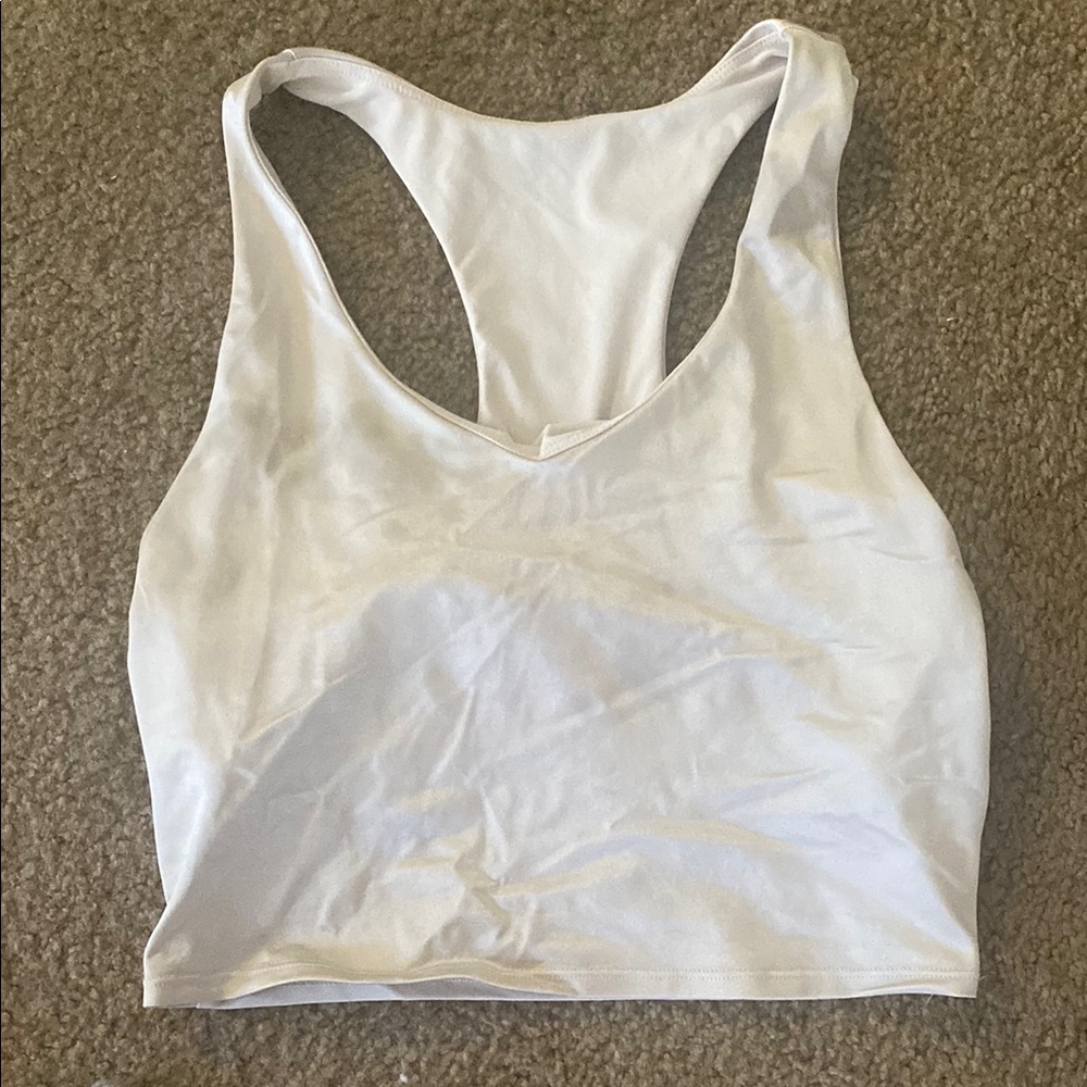 Women's Cream Racerback Crop Top
